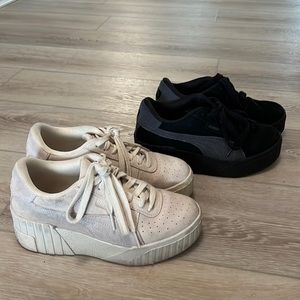 Puma Cali Wedge 2 pair size 6 off white and black